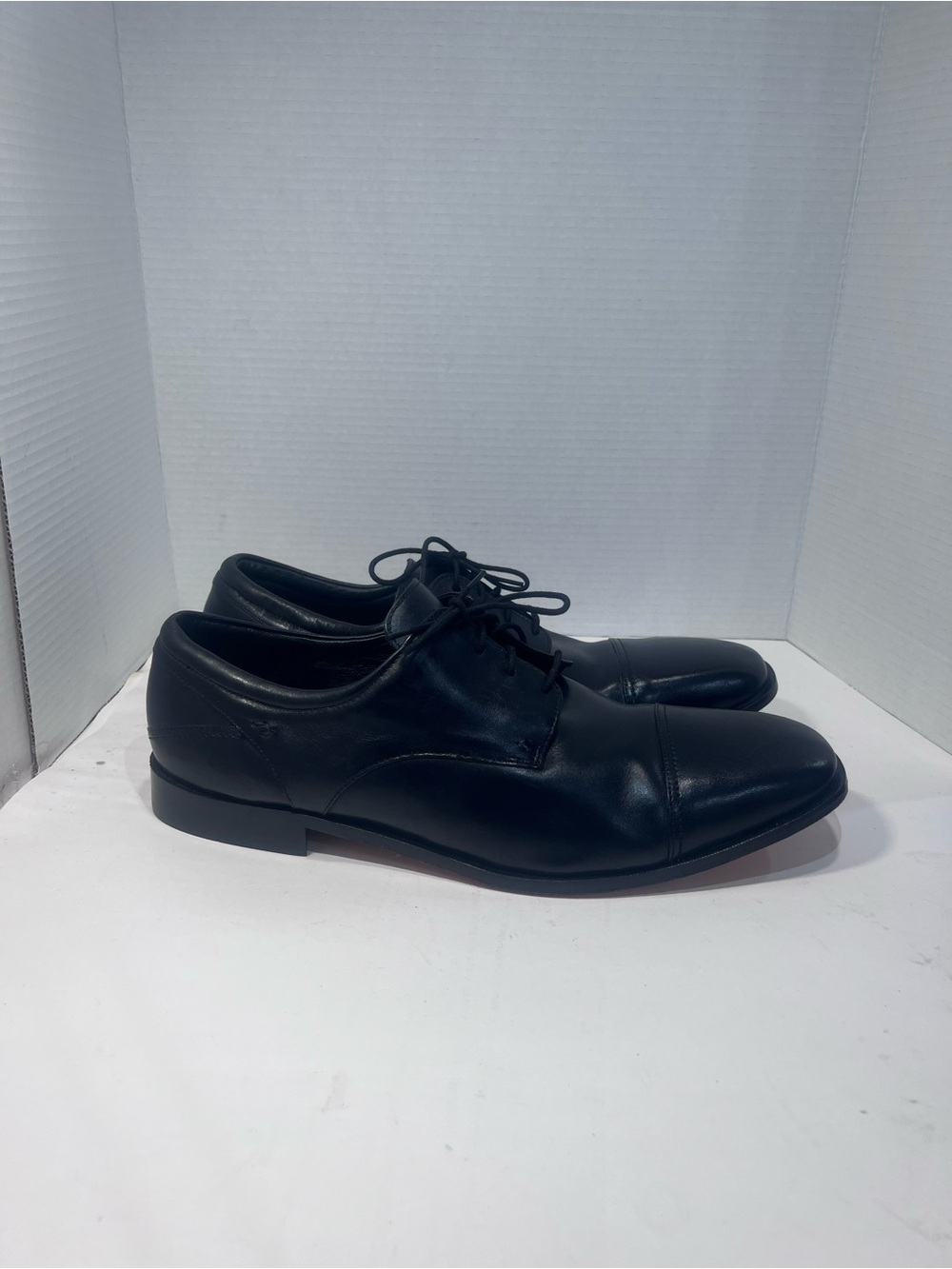 Florsheim Black Cap-Toe Leather Derby Shoes
